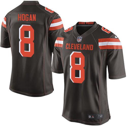 Men's Game Kevin Hogan Nike Jersey Brown Home - #8 NFL Cleveland Browns